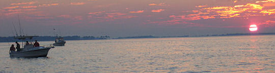 Chesapeake Bay sunset fishing sharter photo