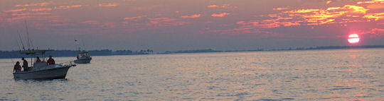 Virginia sunset fishing charter photo